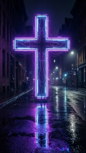 Neon Inverted Cross