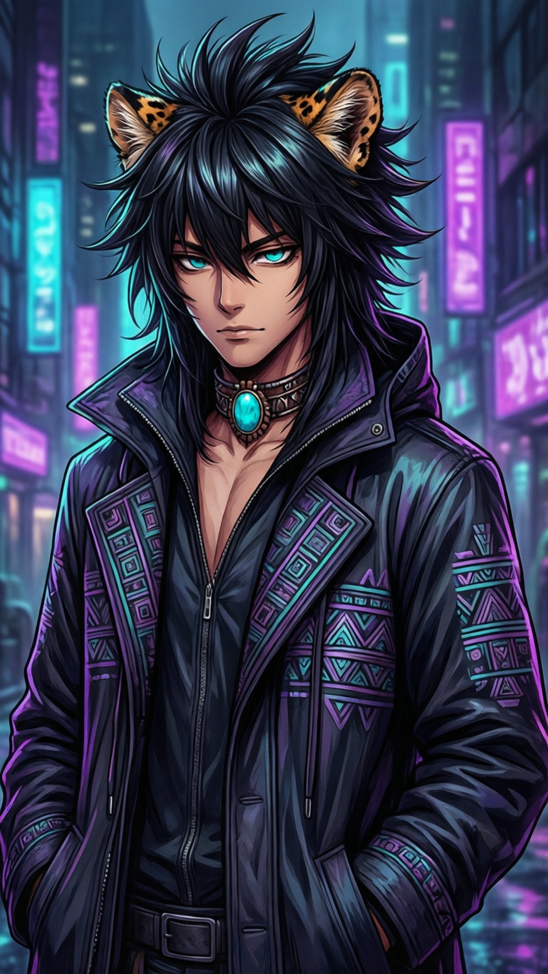 Neon Jaguar Prince by Wallpapers.art Studio