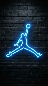 Neon Jumpman on Brick