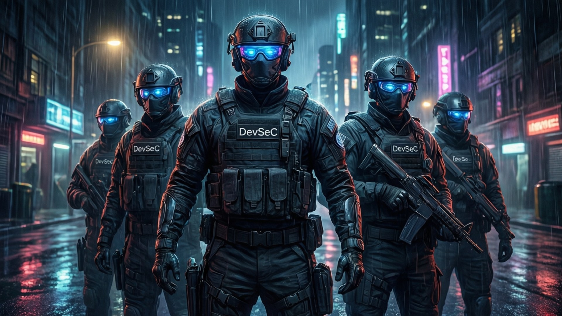 Neon Justice Patrol by Wallpapers.art Studio