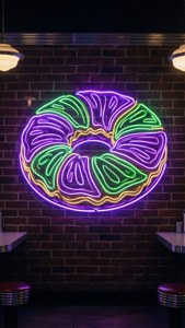 Neon King Cake Sign