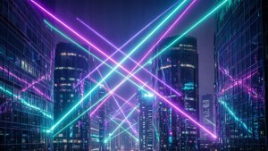 Neon Lazer Cityscape