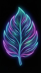 Neon Leaf Outline