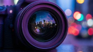 Neon Lens Cityscape