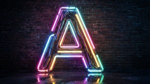 Neon Letter A