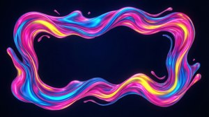 Neon Liquid Abstract Border