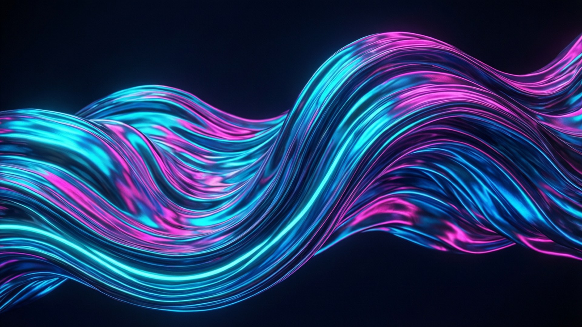 Neon Liquid Waves by Wallpapers.art Studio