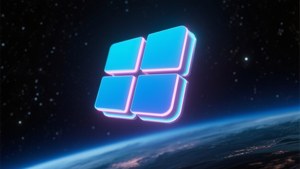 Neon Logo in Space