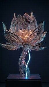 Neon Lotus Sculpture