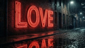 Neon Love in Rain