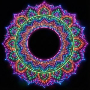 Neon Mandala Frame