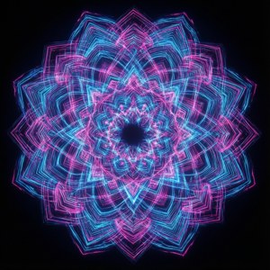 Neon Mandala Rotation