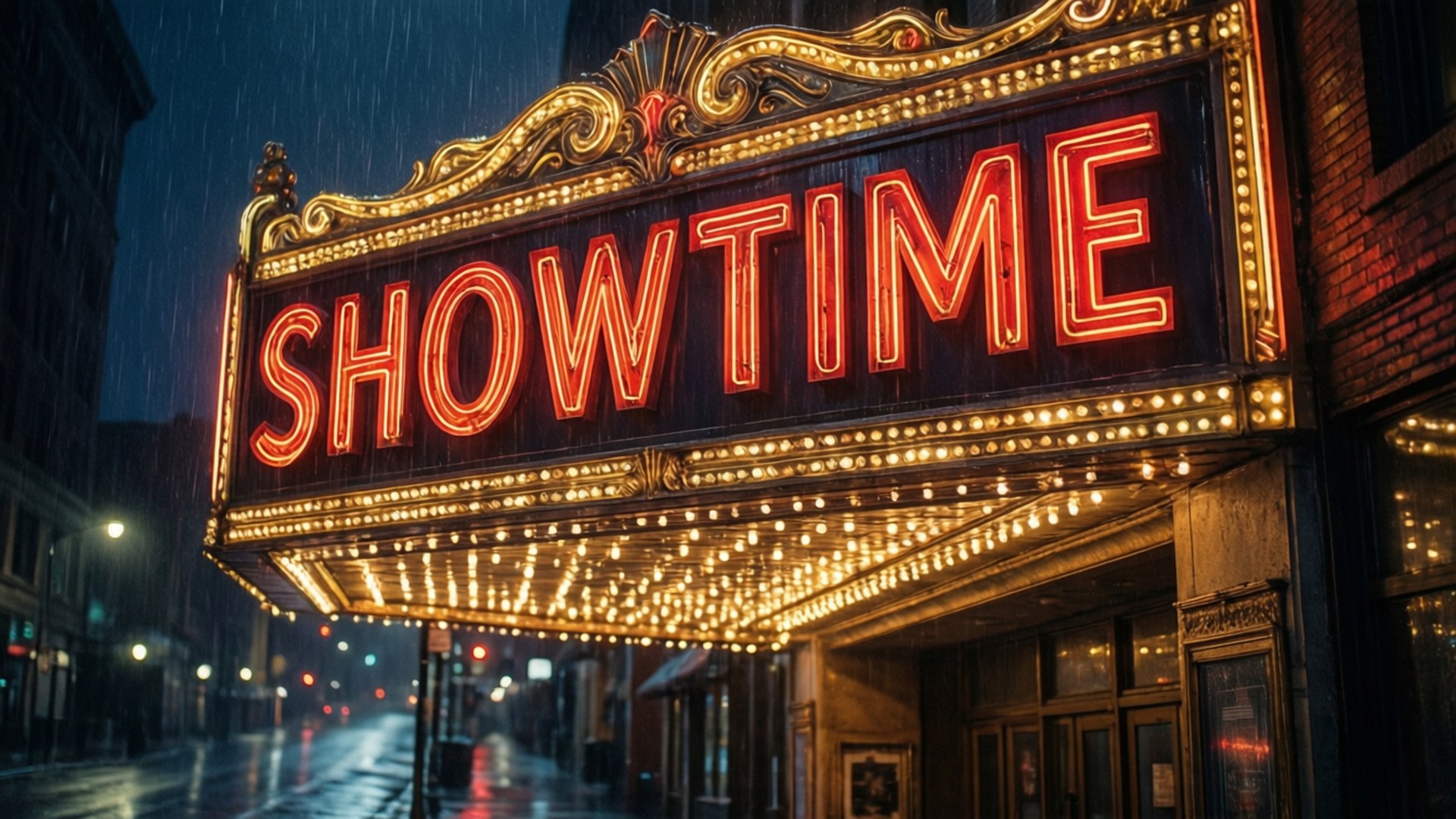 Neon Marquee Night by Wallpapers.art Studio