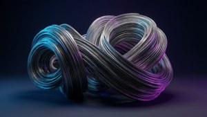 Neon Metallic Ribbons