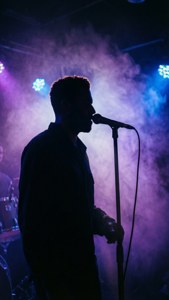 Neon Mic Silhouette