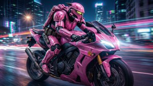 Neon Motorcycle Rider