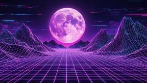 Neon Mountain Grid