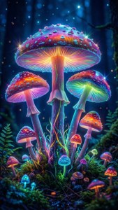 Neon Mushroom Kaleidoscope