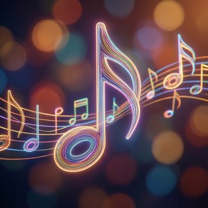 Neon Music Notes