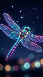 Neon Night Dragonfly