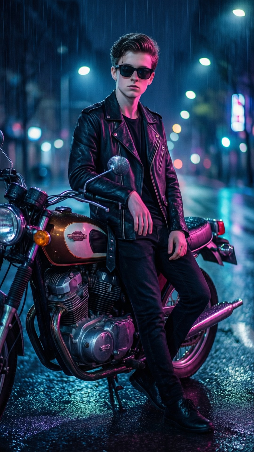 Neon Night Rider by Wallpapers.art Studio