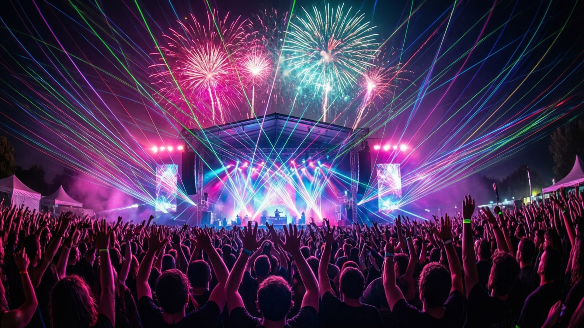 Neon Nights Main Stage by Wallpapers.art Studio