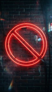 Neon No Symbol Brick