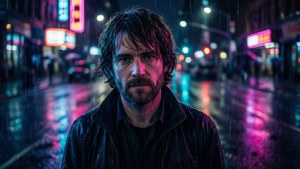 Neon-Noir Rain Scene