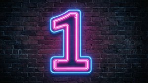 Neon Number One Sign