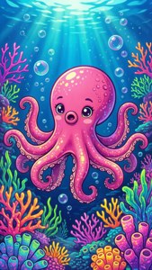 Neon Octopus Reef