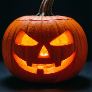 Neon Orange Halloween Pumpkin