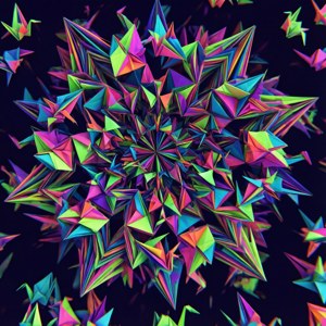 Neon Origami Geometry