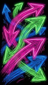 Neon Overlap Arrows