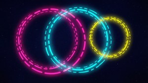 Neon Overlapping Dashed Circles