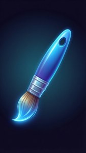 Neon Paintbrush Icon
