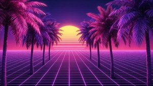 Neon Palm Sunset