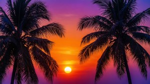 Neon Palm Sunset