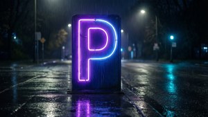Neon Parking Night Rain