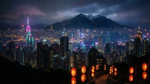 Neon Peak at Night