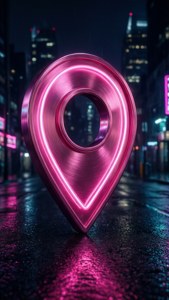 Neon Pink City Night