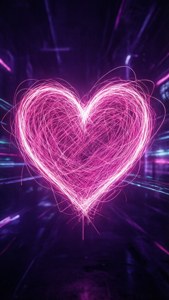 Neon Pink Glowing Heart
