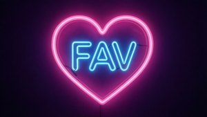 Neon Pink Heart FAV