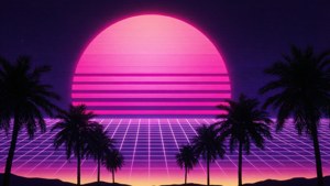 Neon Pink Retro Sun