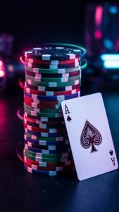 Neon Poker Chip Stack