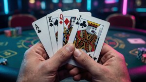 Neon Poker Hand