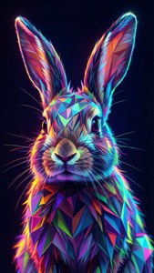 Neon Poly Bunny