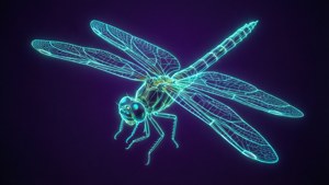 Neon Polygon Dragonfly