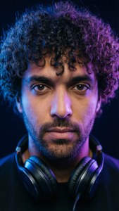 Neon Portrait Close-Up