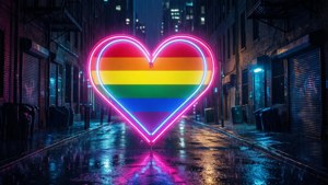 Neon Pride Heart in the City