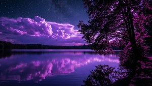 Neon Purple Lake Reflections